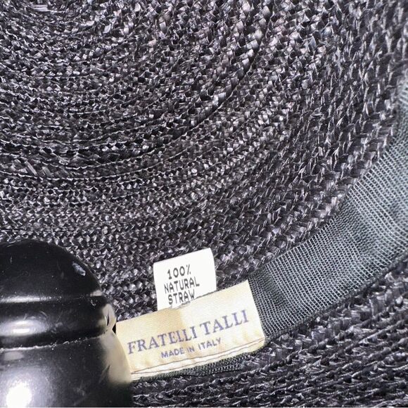 VINTAGE FRATELLA Talli black  straw hat main image 5
